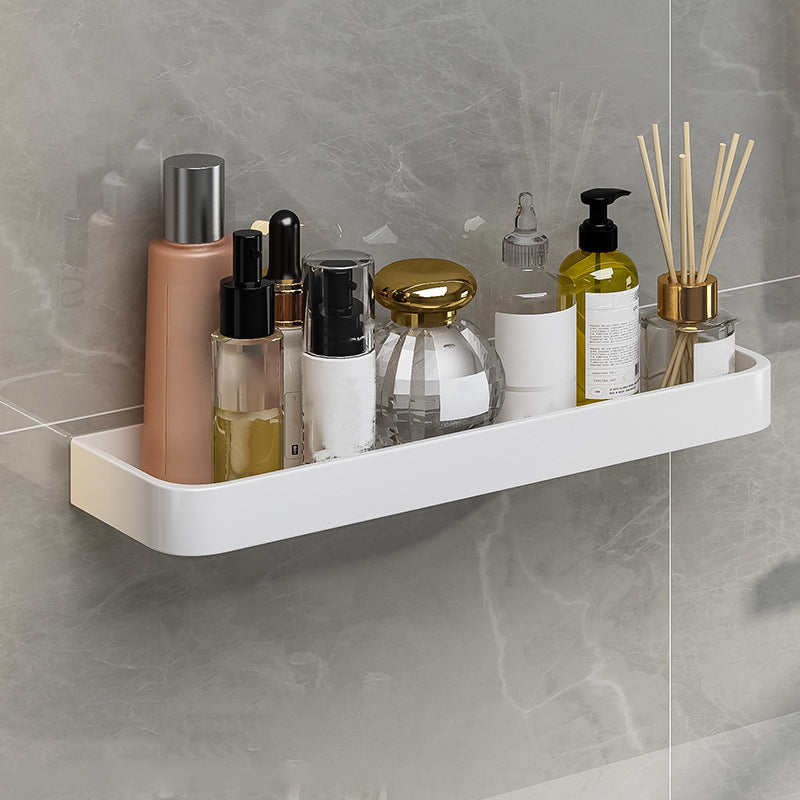 Contemporary Bathroom Accessory Set Metal Bath Shelf in White 1 Piece Bath Shelf (16"L ) Clearhalo 'Bathroom Hardware Sets' 'Bathroom Hardware' 'Bathroom Remodel & Bathroom Fixtures' 'bathroom_hardware_sets' 'Home Improvement' 'home_improvement' 'home_improvement_bathroom_hardware_sets' 6550845