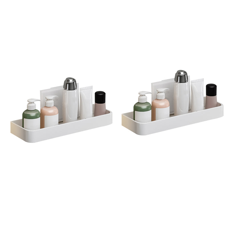 Contemporary Bathroom Accessory Set Metal Bath Shelf in White 2 Piece Set Bath Shelf (12"L ) Clearhalo 'Bathroom Hardware Sets' 'Bathroom Hardware' 'Bathroom Remodel & Bathroom Fixtures' 'bathroom_hardware_sets' 'Home Improvement' 'home_improvement' 'home_improvement_bathroom_hardware_sets' 6550858