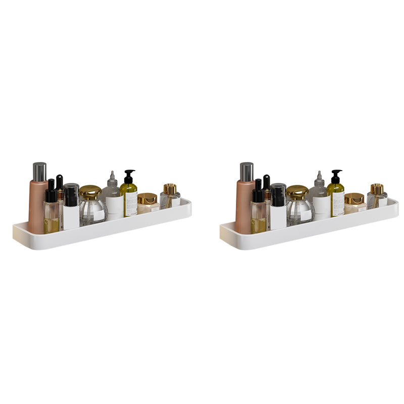 Contemporary Bathroom Accessory Set Metal Bath Shelf in White 2 Piece Set Bath Shelf (20"L ) Clearhalo 'Bathroom Hardware Sets' 'Bathroom Hardware' 'Bathroom Remodel & Bathroom Fixtures' 'bathroom_hardware_sets' 'Home Improvement' 'home_improvement' 'home_improvement_bathroom_hardware_sets' 6550859