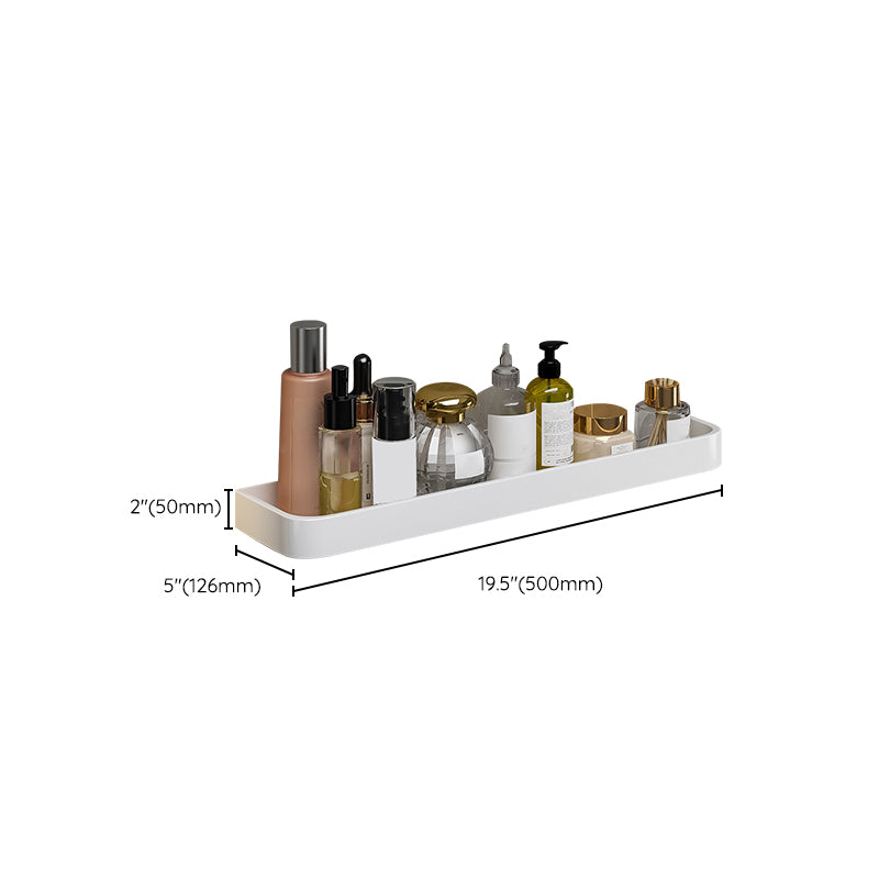 Contemporary Bathroom Accessory Set Metal Bath Shelf in White Clearhalo 'Bathroom Hardware Sets' 'Bathroom Hardware' 'Bathroom Remodel & Bathroom Fixtures' 'bathroom_hardware_sets' 'Home Improvement' 'home_improvement' 'home_improvement_bathroom_hardware_sets' 6550863