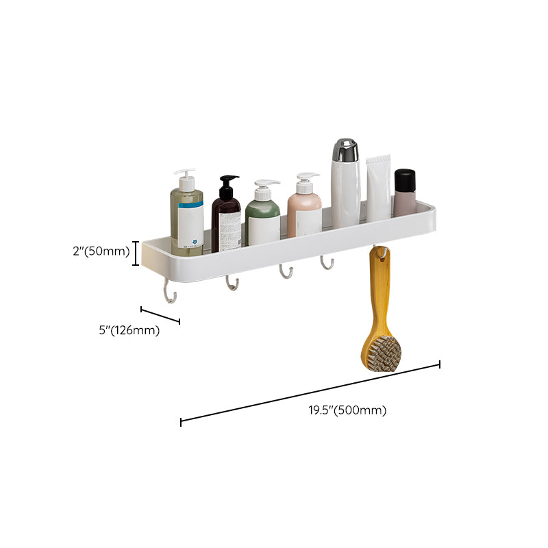 Contemporary Bathroom Accessory Set Metal Bath Shelf in White Clearhalo 'Bathroom Hardware Sets' 'Bathroom Hardware' 'Bathroom Remodel & Bathroom Fixtures' 'bathroom_hardware_sets' 'Home Improvement' 'home_improvement' 'home_improvement_bathroom_hardware_sets' 6550871