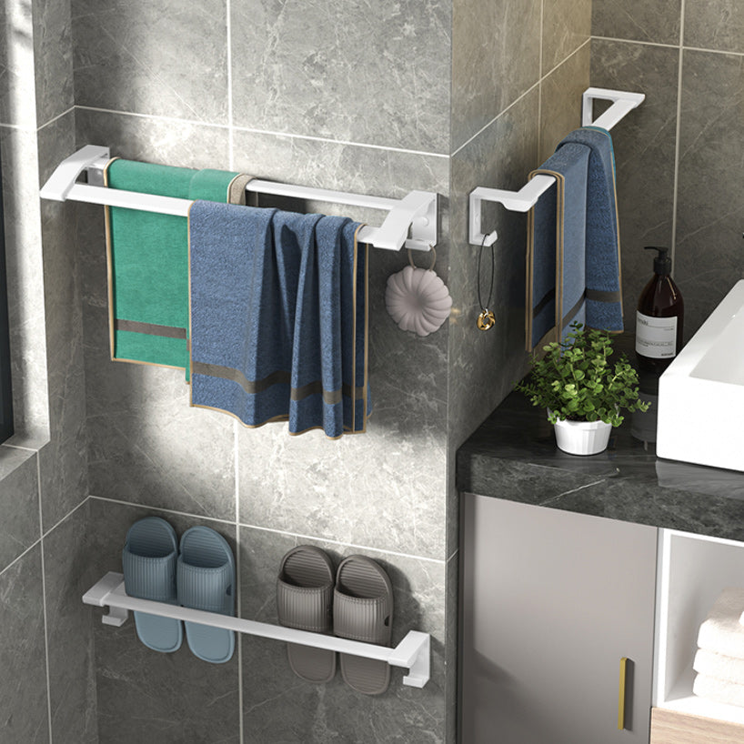 Modern White Bathroom Hardware Set Towel Bar Bath Shelf Bath Hardware Set Clearhalo 'Bathroom Hardware Sets' 'Bathroom Hardware' 'Bathroom Remodel & Bathroom Fixtures' 'bathroom_hardware_sets' 'Home Improvement' 'home_improvement' 'home_improvement_bathroom_hardware_sets' 6550912