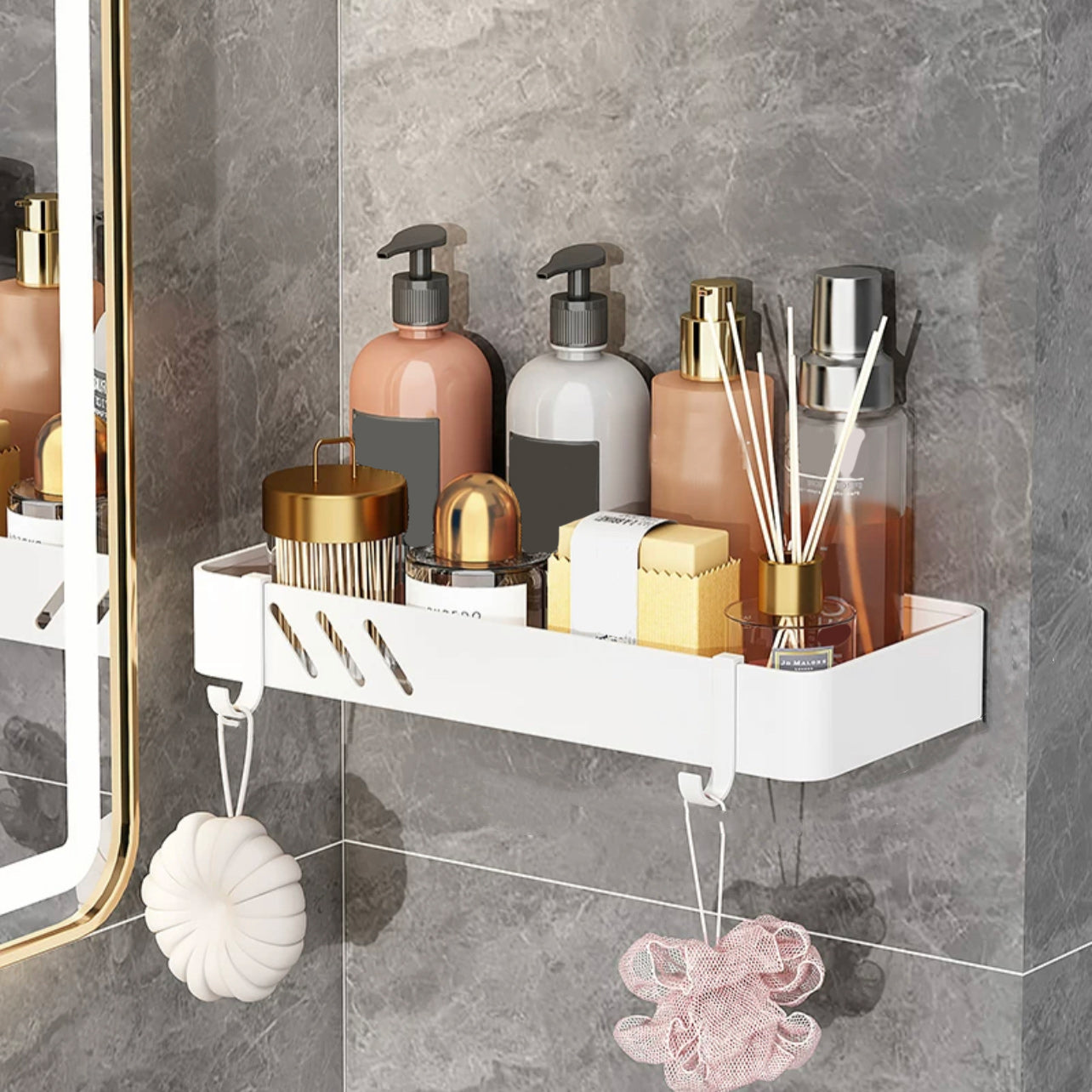 Modern White Bathroom Hardware Set Towel Bar Bath Shelf Bath Hardware Set Bath Shelf Clearhalo 'Bathroom Hardware Sets' 'Bathroom Hardware' 'Bathroom Remodel & Bathroom Fixtures' 'bathroom_hardware_sets' 'Home Improvement' 'home_improvement' 'home_improvement_bathroom_hardware_sets' 6550913