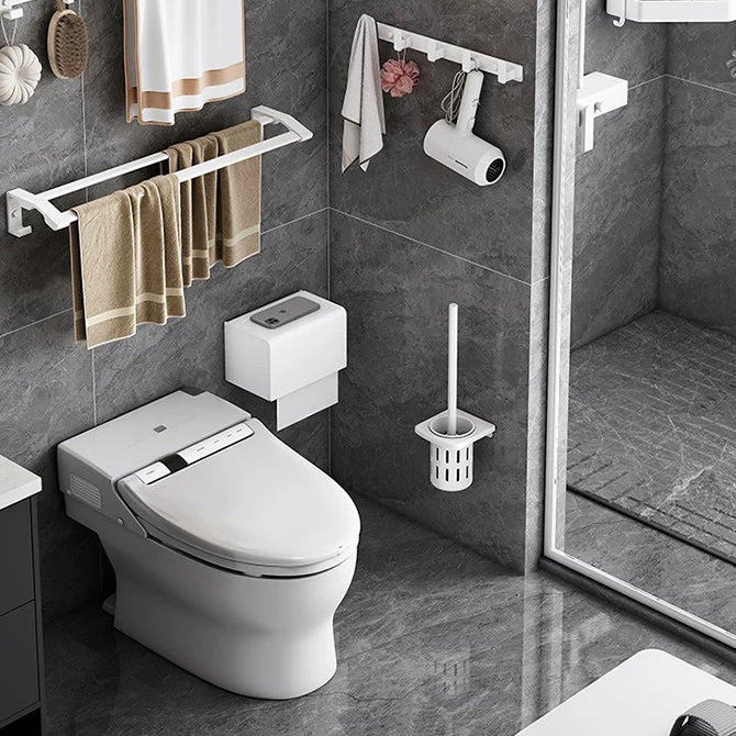 Modern White Bathroom Hardware Set Towel Bar Bath Shelf Bath Hardware Set Clearhalo 'Bathroom Hardware Sets' 'Bathroom Hardware' 'Bathroom Remodel & Bathroom Fixtures' 'bathroom_hardware_sets' 'Home Improvement' 'home_improvement' 'home_improvement_bathroom_hardware_sets' 6550915