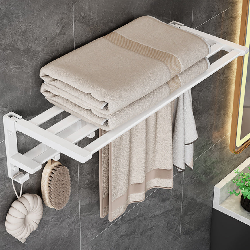 Modern White Bathroom Hardware Set Towel Bar Bath Shelf Bath Hardware Set Towel Rack Clearhalo 'Bathroom Hardware Sets' 'Bathroom Hardware' 'Bathroom Remodel & Bathroom Fixtures' 'bathroom_hardware_sets' 'Home Improvement' 'home_improvement' 'home_improvement_bathroom_hardware_sets' 6550916