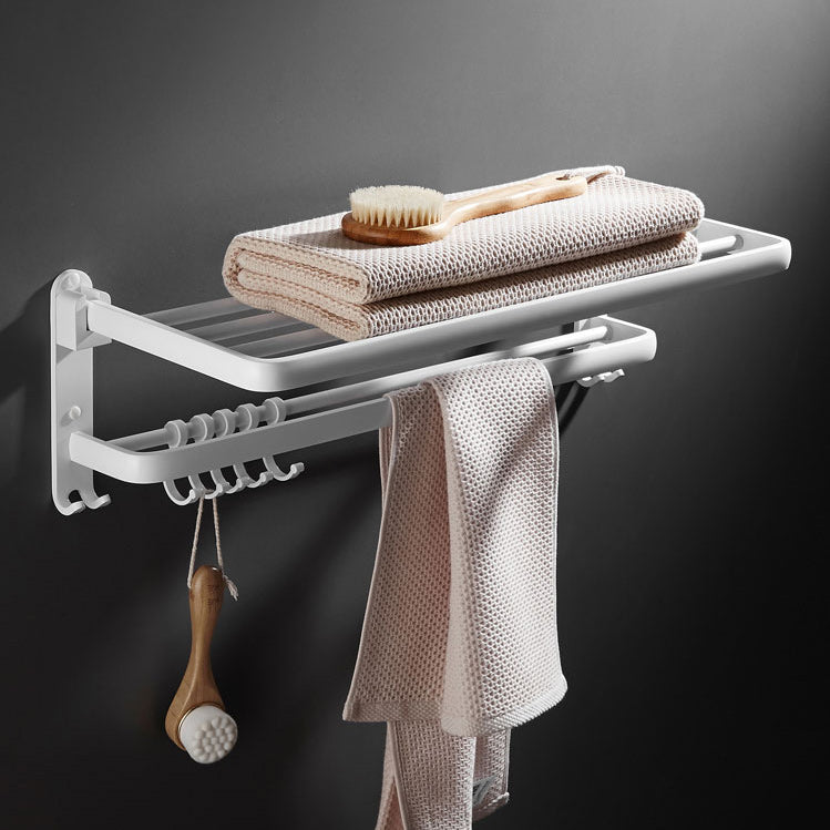 Aluminum Bath Hardware Set Modern White Bathroom Accessory Set Towel Rack (24"L) Clearhalo 'Bathroom Hardware Sets' 'Bathroom Hardware' 'Bathroom Remodel & Bathroom Fixtures' 'bathroom_hardware_sets' 'Home Improvement' 'home_improvement' 'home_improvement_bathroom_hardware_sets' 6550967