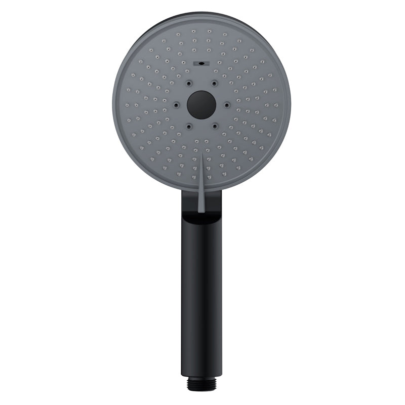 Matte Black Handheld Shower Head Modern 3-Jet Round Wall-Mount Handheld Shower Head Black Clearhalo 'Bathroom Remodel & Bathroom Fixtures' 'Home Improvement' 'home_improvement' 'home_improvement_shower_heads' 'Shower Heads' 'shower_heads' 'Showers & Bathtubs Plumbing' 'Showers & Bathtubs' 6555430