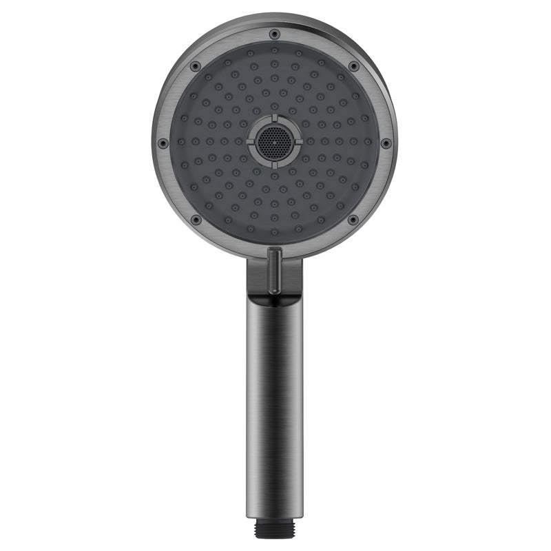 Matte Black Handheld Shower Head Modern 3-Jet Round Wall-Mount Handheld Shower Head Silver/Gray Clearhalo 'Bathroom Remodel & Bathroom Fixtures' 'Home Improvement' 'home_improvement' 'home_improvement_shower_heads' 'Shower Heads' 'shower_heads' 'Showers & Bathtubs Plumbing' 'Showers & Bathtubs' 6555435