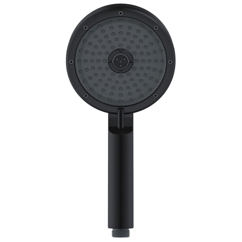 Matte Black Handheld Shower Head Modern 3-Jet Round Wall-Mount Handheld Shower Head Black/Gray Clearhalo 'Bathroom Remodel & Bathroom Fixtures' 'Home Improvement' 'home_improvement' 'home_improvement_shower_heads' 'Shower Heads' 'shower_heads' 'Showers & Bathtubs Plumbing' 'Showers & Bathtubs' 6555436