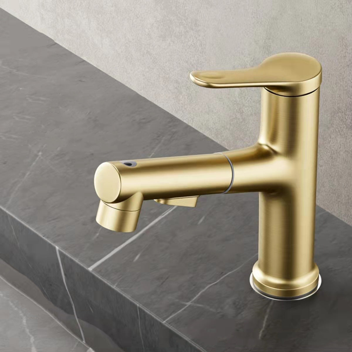 Modern Sink Faucet Solid Color Copper Basin Lavatory Faucet for Bathroom Gold Clearhalo 'Bathroom Remodel & Bathroom Fixtures' 'Bathroom Sink Faucets' 'Bathroom Sinks & Faucet Components' 'bathroom_sink_faucets' 'Home Improvement' 'home_improvement' 'home_improvement_bathroom_sink_faucets' 6558136