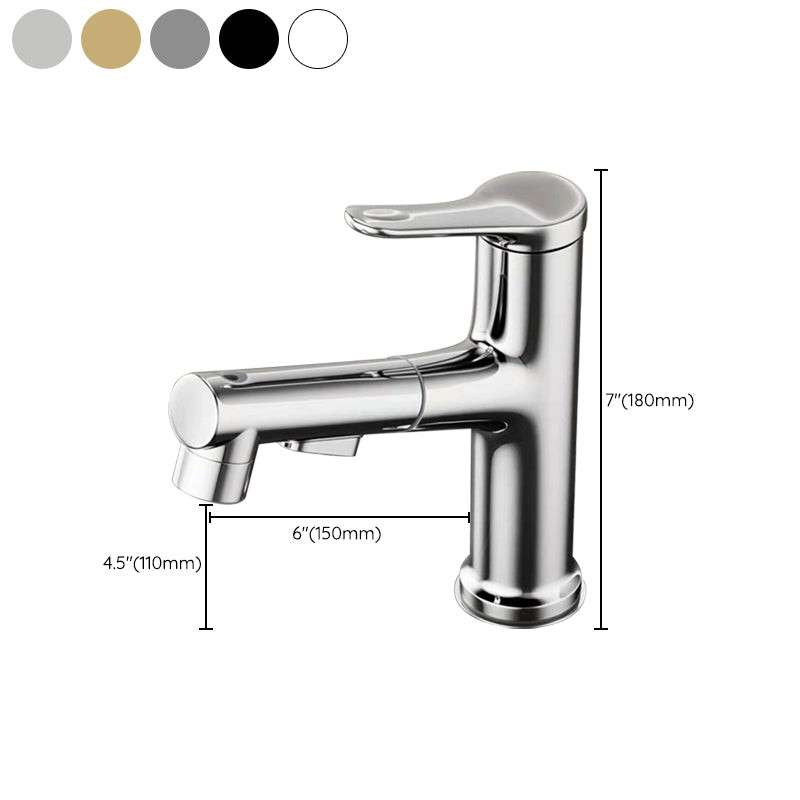 Modern Sink Faucet Solid Color Copper Basin Lavatory Faucet for Bathroom Clearhalo 'Bathroom Remodel & Bathroom Fixtures' 'Bathroom Sink Faucets' 'Bathroom Sinks & Faucet Components' 'bathroom_sink_faucets' 'Home Improvement' 'home_improvement' 'home_improvement_bathroom_sink_faucets' 6558155