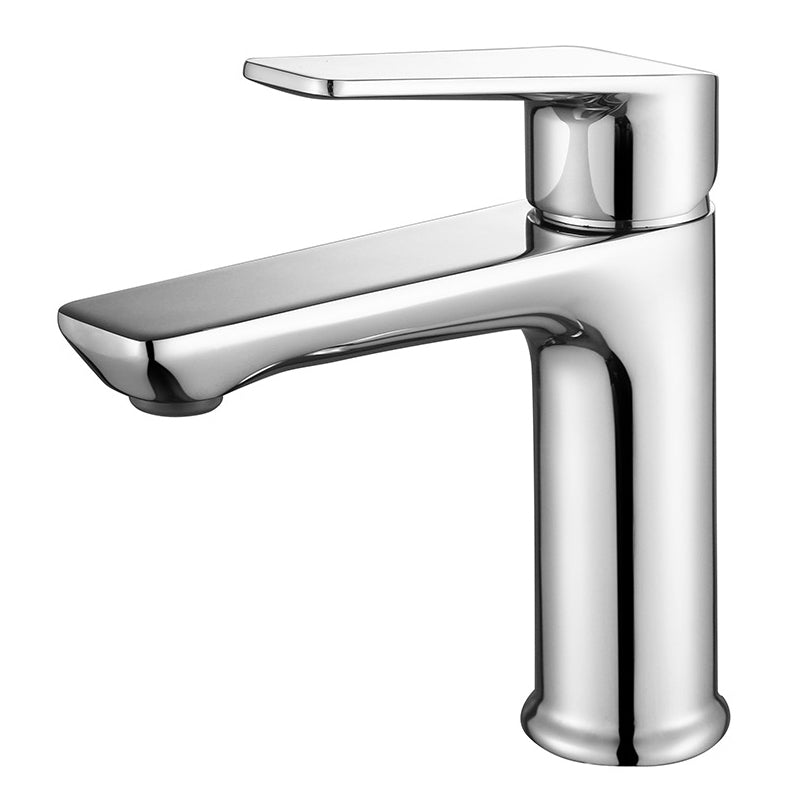 Lever Handle Vessel Sink Faucet Circular Modern Bathroom Faucet Silvery White 6.9" Clearhalo 'Bathroom Remodel & Bathroom Fixtures' 'Bathroom Sink Faucets' 'Bathroom Sinks & Faucet Components' 'bathroom_sink_faucets' 'Home Improvement' 'home_improvement' 'home_improvement_bathroom_sink_faucets' 6558158