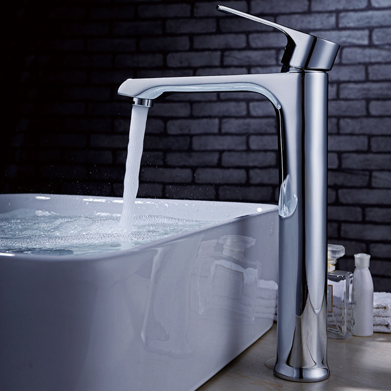 Lever Handle Vessel Sink Faucet Circular Modern Bathroom Faucet Clearhalo 'Bathroom Remodel & Bathroom Fixtures' 'Bathroom Sink Faucets' 'Bathroom Sinks & Faucet Components' 'bathroom_sink_faucets' 'Home Improvement' 'home_improvement' 'home_improvement_bathroom_sink_faucets' 6558168