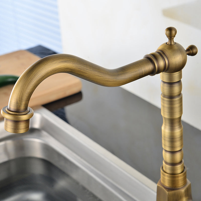 Traditional Bar Faucet with Brass Sprayer 1-Handle Kitchen Faucet Clearhalo 'Home Improvement' 'home_improvement' 'home_improvement_kitchen_faucets' 'Kitchen Faucets' 'Kitchen Remodel & Kitchen Fixtures' 'Kitchen Sinks & Faucet Components' 'kitchen_faucets' 6558195