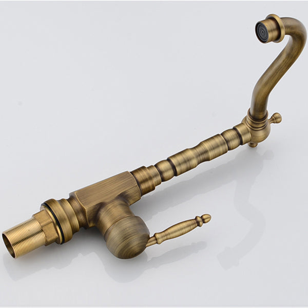 Traditional Bar Faucet with Brass Sprayer 1-Handle Kitchen Faucet Clearhalo 'Home Improvement' 'home_improvement' 'home_improvement_kitchen_faucets' 'Kitchen Faucets' 'Kitchen Remodel & Kitchen Fixtures' 'Kitchen Sinks & Faucet Components' 'kitchen_faucets' 6558199