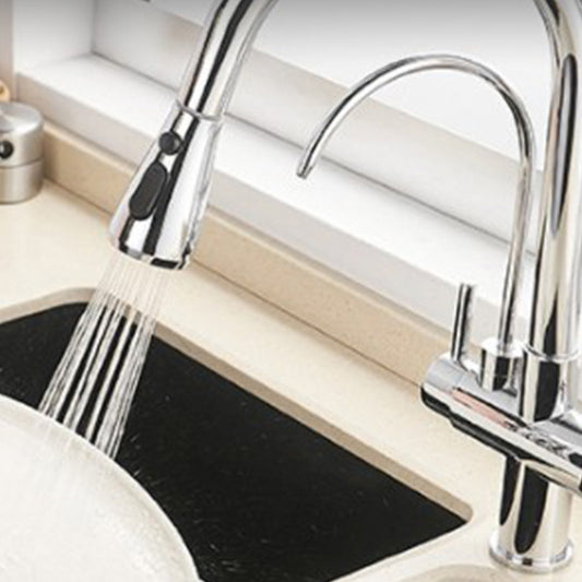 Modern 2-Handle Kitchen Faucet with Sprayer and Water Dispenser Bar Faucet Clearhalo 'Home Improvement' 'home_improvement' 'home_improvement_kitchen_faucets' 'Kitchen Faucets' 'Kitchen Remodel & Kitchen Fixtures' 'Kitchen Sinks & Faucet Components' 'kitchen_faucets' 6558249