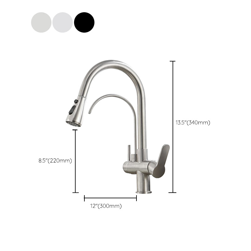 Modern 2-Handle Kitchen Faucet with Sprayer and Water Dispenser Bar Faucet Clearhalo 'Home Improvement' 'home_improvement' 'home_improvement_kitchen_faucets' 'Kitchen Faucets' 'Kitchen Remodel & Kitchen Fixtures' 'Kitchen Sinks & Faucet Components' 'kitchen_faucets' 6558257