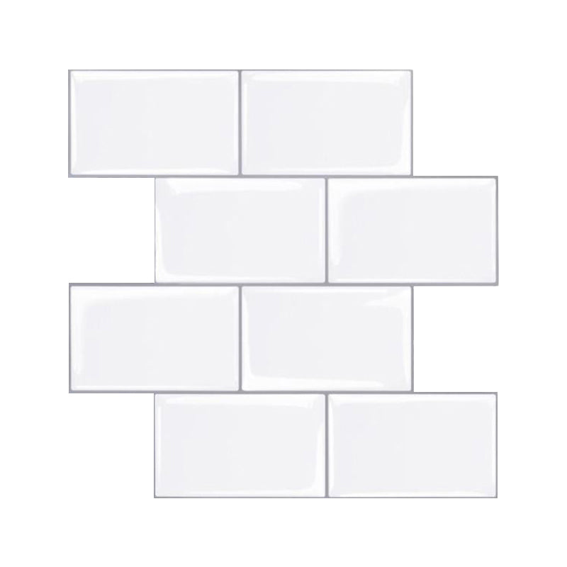 Modern Peel and Stick Wall Tile PVC Peel and Stick Backs Plash Tile White Clearhalo 'Flooring 'Home Improvement' 'home_improvement' 'home_improvement_peel_stick_blacksplash' 'Peel & Stick Backsplash Tile' 'peel_stick_blacksplash' 'Walls & Ceilings' Walls and Ceiling' 6558579