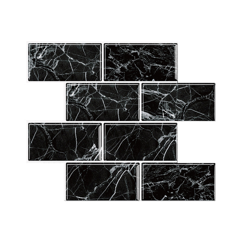 Modern Peel and Stick Wall Tile PVC Peel and Stick Backs Plash Tile Black Clearhalo 'Flooring 'Home Improvement' 'home_improvement' 'home_improvement_peel_stick_blacksplash' 'Peel & Stick Backsplash Tile' 'peel_stick_blacksplash' 'Walls & Ceilings' Walls and Ceiling' 6558595