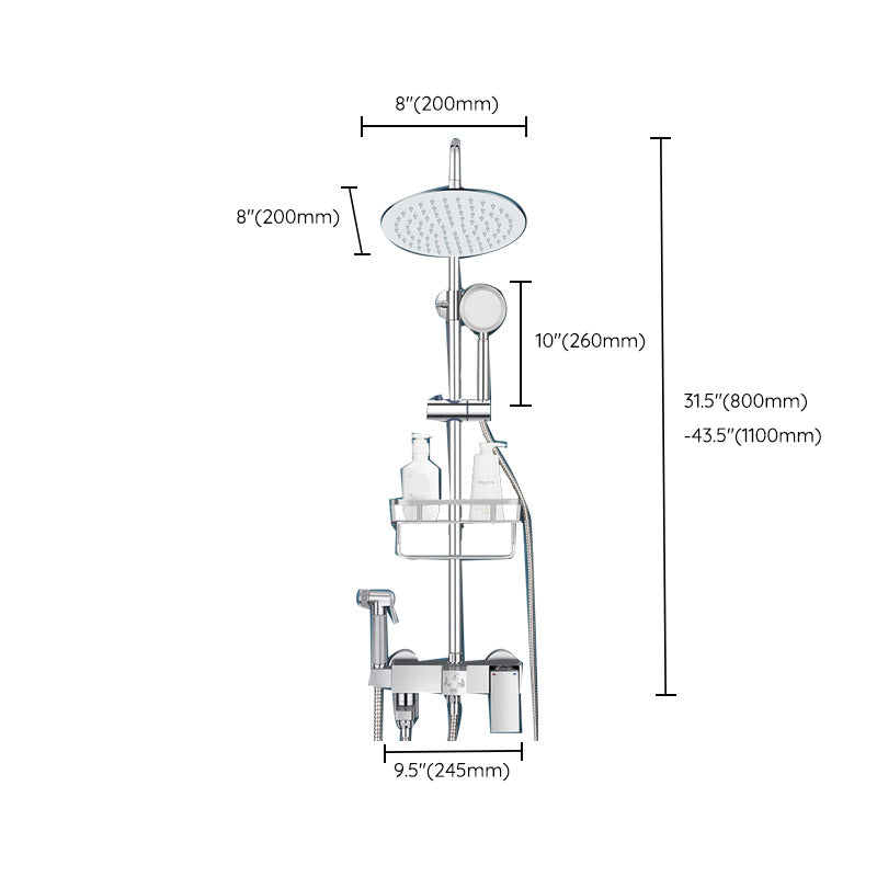 Modern Shower System Handle Lever Wall Mounted Spot Resist Copper Shower System Clearhalo 'Bathroom Remodel & Bathroom Fixtures' 'Home Improvement' 'home_improvement' 'home_improvement_shower_faucets' 'Shower Faucets & Systems' 'shower_faucets' 'Showers & Bathtubs Plumbing' 'Showers & Bathtubs' 6558663