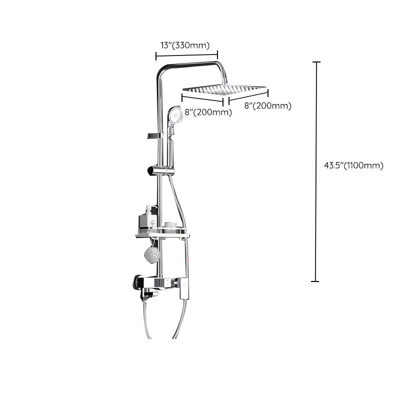 Wall Mounted Shower System Handle Lever Spot Resist Copper Shower System Clearhalo 'Bathroom Remodel & Bathroom Fixtures' 'Home Improvement' 'home_improvement' 'home_improvement_shower_faucets' 'Shower Faucets & Systems' 'shower_faucets' 'Showers & Bathtubs Plumbing' 'Showers & Bathtubs' 6558679