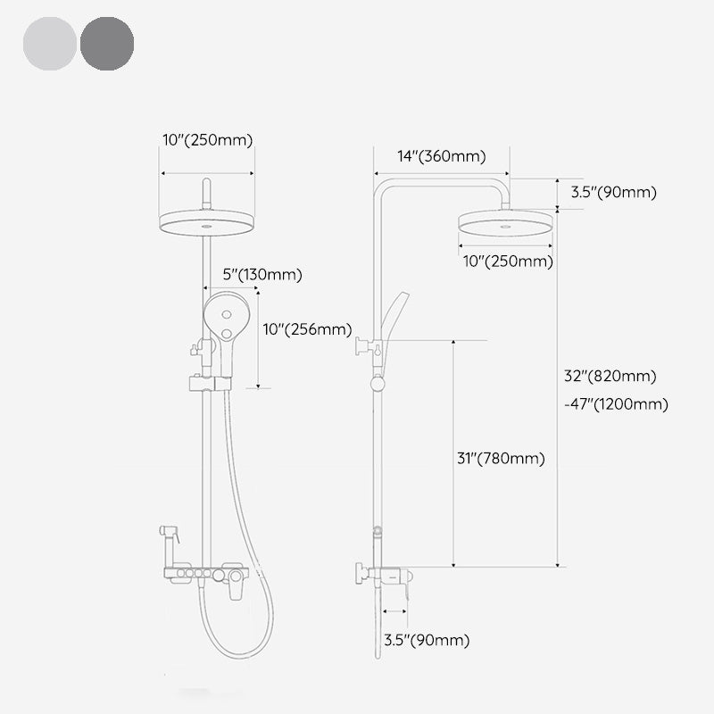 Contemporary Shower Set Dual Shower Head Slide Bar Thermostatic Wall Mounted Shower System Clearhalo 'Bathroom Remodel & Bathroom Fixtures' 'Home Improvement' 'home_improvement' 'home_improvement_shower_faucets' 'Shower Faucets & Systems' 'shower_faucets' 'Showers & Bathtubs Plumbing' 'Showers & Bathtubs' 6558775