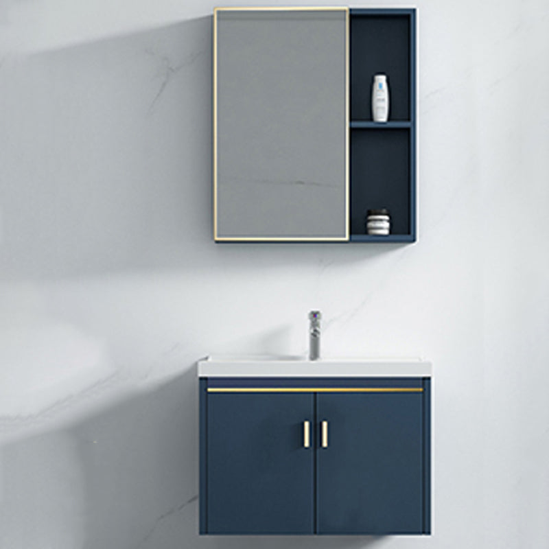 Modern Wall-mounted Bathroom Vanity Cabinet with Soft Close Door Vanity & Faucet & Mirror Cabinet White Clearhalo 'Bathroom Remodel & Bathroom Fixtures' 'Bathroom Vanities' 'bathroom_vanities' 'Home Improvement' 'home_improvement' 'home_improvement_bathroom_vanities' 6558831