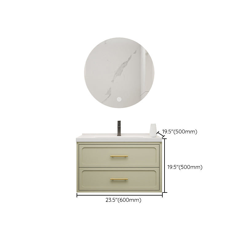 Bathroom Vanity Set Single-Sink Wall Mount Drawers Mirror Included Sink Vanity Clearhalo 'Bathroom Remodel & Bathroom Fixtures' 'Bathroom Vanities' 'bathroom_vanities' 'Home Improvement' 'home_improvement' 'home_improvement_bathroom_vanities' 6558875