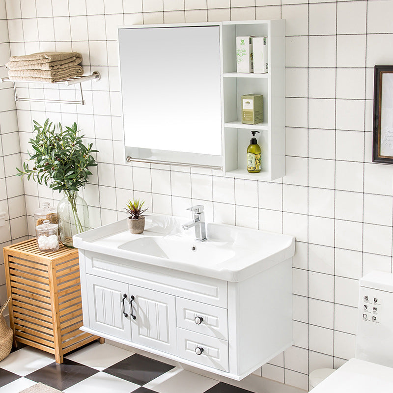 Modern Bathroom Vanity Set Wooden Freestanding Bathroom Vanity Set Vanity & Faucet & Mirror Cabinet Clearhalo 'Bathroom Remodel & Bathroom Fixtures' 'Bathroom Vanities' 'bathroom_vanities' 'Home Improvement' 'home_improvement' 'home_improvement_bathroom_vanities' 6558901