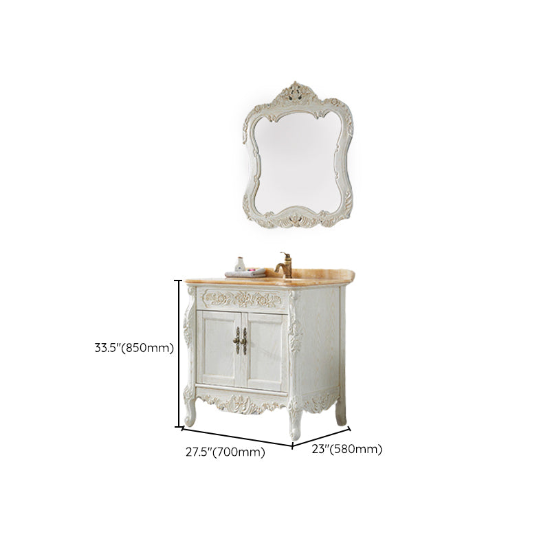 Freestanding Bathroom Vanity Set 2 Doors Single Sink Glam Drawers Vanity with Mirror Clearhalo 'Bathroom Remodel & Bathroom Fixtures' 'Bathroom Vanities' 'bathroom_vanities' 'Home Improvement' 'home_improvement' 'home_improvement_bathroom_vanities' 6558971