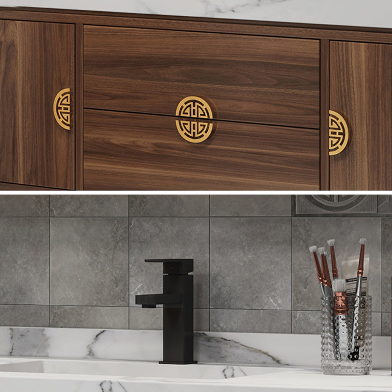 Wood Frame Vanity 2 Drawers Wall Mount Single Sink Rectangle Bathroom Vanity with Mirror Clearhalo 'Bathroom Remodel & Bathroom Fixtures' 'Bathroom Vanities' 'bathroom_vanities' 'Home Improvement' 'home_improvement' 'home_improvement_bathroom_vanities' 6558993