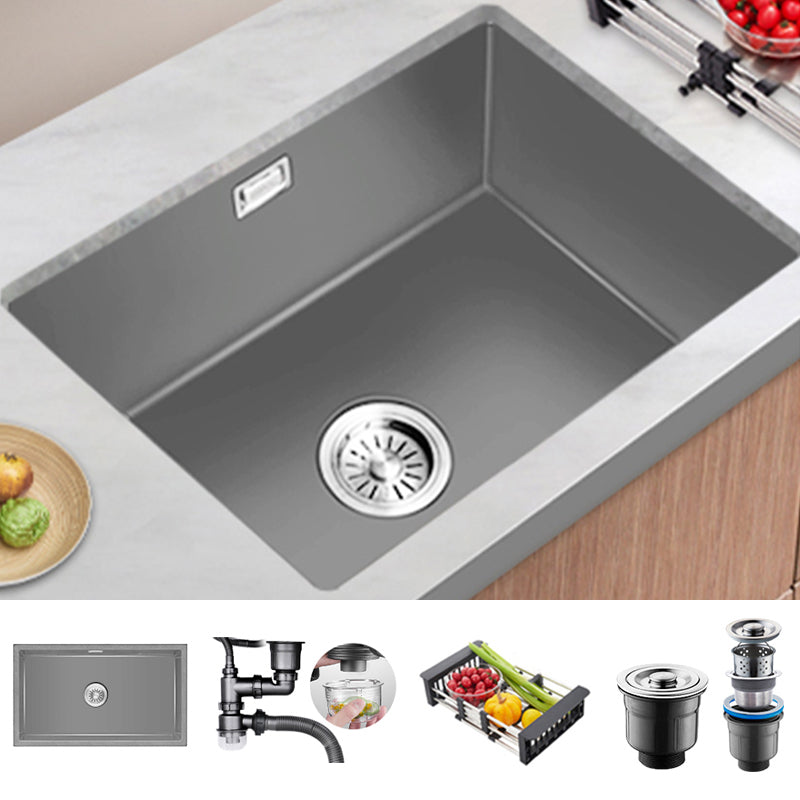 Rectangle Stainless Steel Kitchen Sink with Basket Strainer Sink 30"L x 18"W x 9"H Sink Only None Clearhalo 'Home Improvement' 'home_improvement' 'home_improvement_kitchen_sinks' 'Kitchen Remodel & Kitchen Fixtures' 'Kitchen Sinks & Faucet Components' 'Kitchen Sinks' 'kitchen_sinks' 6559117