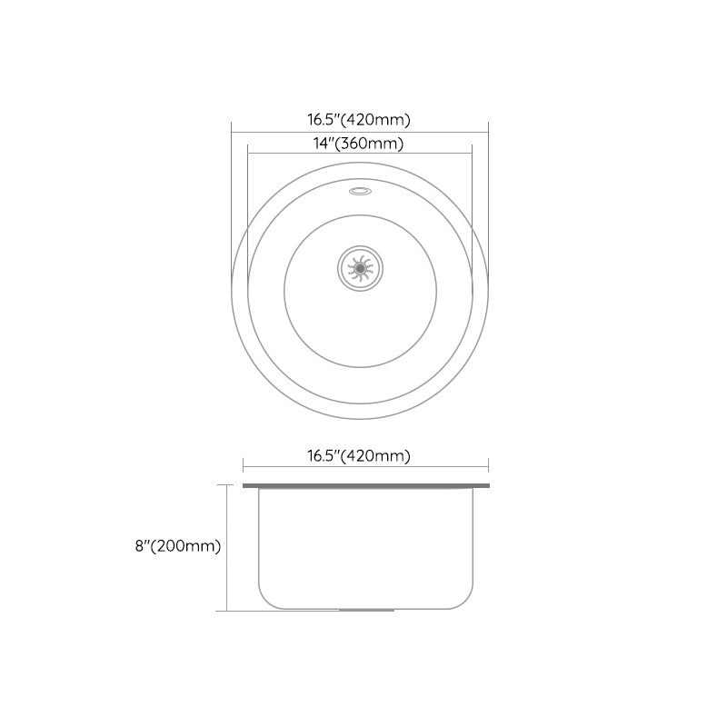 White Single Bowl Kitchen Sink with Drain Strainer Kit 1 Holes Sink Clearhalo 'Home Improvement' 'home_improvement' 'home_improvement_kitchen_sinks' 'Kitchen Remodel & Kitchen Fixtures' 'Kitchen Sinks & Faucet Components' 'Kitchen Sinks' 'kitchen_sinks' 6559193