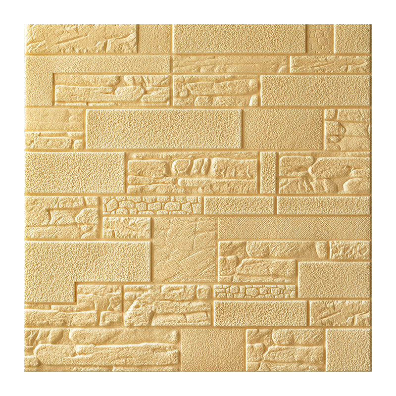 Farmhouse Wall Plank 3D Print Bedroom Living Room Wall Panels Set Yellow Relief Clearhalo 'Flooring 'Home Improvement' 'home_improvement' 'home_improvement_wall_paneling' 'Wall Paneling' 'wall_paneling' 'Walls & Ceilings' Walls and Ceiling' 6559585
