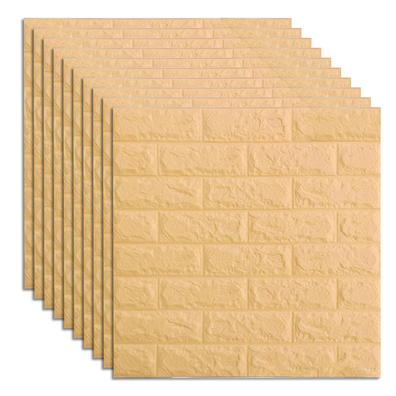 Industrial Wall Plank 3D Print Bedroom Living Room Wall Panels Set of 10 Beige 1'8" x 1'8" Clearhalo 'Flooring 'Home Improvement' 'home_improvement' 'home_improvement_wall_paneling' 'Wall Paneling' 'wall_paneling' 'Walls & Ceilings' Walls and Ceiling' 6559603