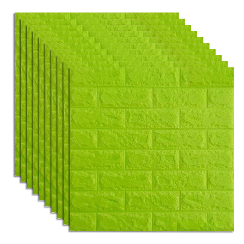 Industrial Wall Plank 3D Print Bedroom Living Room Wall Panels Set of 10 Fruit Green 1'8" x 1'8" Clearhalo 'Flooring 'Home Improvement' 'home_improvement' 'home_improvement_wall_paneling' 'Wall Paneling' 'wall_paneling' 'Walls & Ceilings' Walls and Ceiling' 6559607