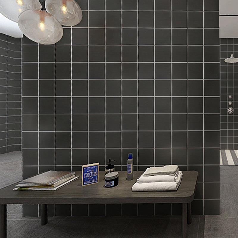 Rectangular Ceramic Matte Singular Tile Plaid Pattern Bathroom Floor Textured Black 72 Pieces Clearhalo 'Floor Tiles & Wall Tiles' 'floor_tiles_wall_tiles' 'Flooring 'Home Improvement' 'home_improvement' 'home_improvement_floor_tiles_wall_tiles' Walls and Ceiling' 6559720