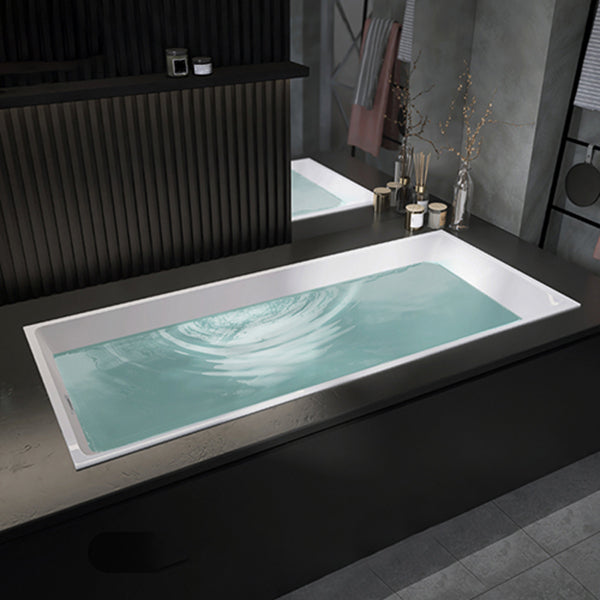 Modern Rectangle Embedded Bathtub Acrylic with Drain Bath Tub White Tub Clearhalo 'Bathroom Remodel & Bathroom Fixtures' 'Bathtubs' 'Home Improvement' 'home_improvement' 'home_improvement_bathtubs' 'Showers & Bathtubs' 6563161