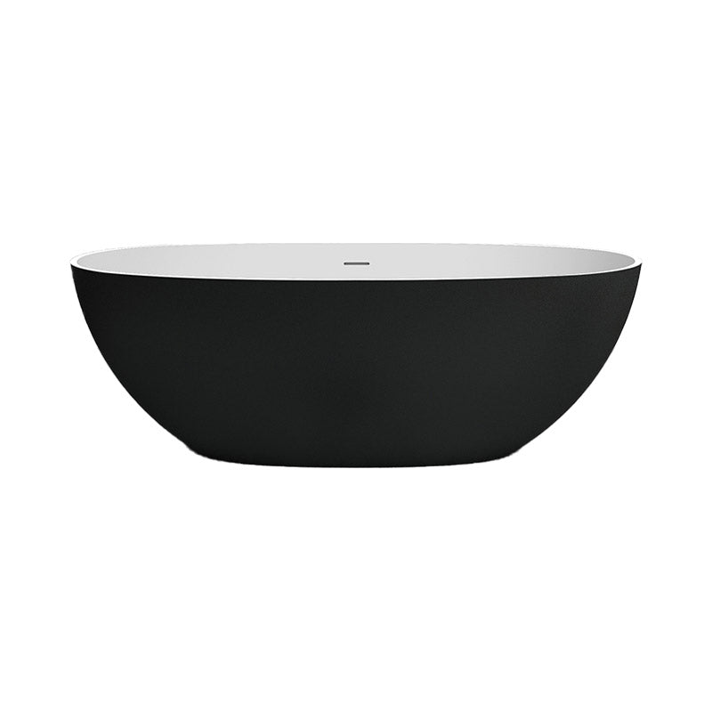 Modern Stone Oval Bath Tub Soaking Stand Alone Tub with Drain Clearhalo 'Bathroom Remodel & Bathroom Fixtures' 'Bathtubs' 'Home Improvement' 'home_improvement' 'home_improvement_bathtubs' 'Showers & Bathtubs' 6563471