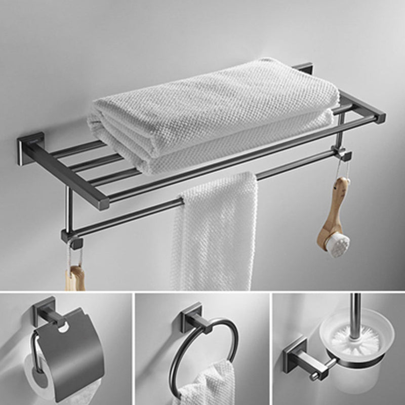 Traditional Brass Bathroom Accessory Set Grey Bath Accessory kit Clearhalo 'Bathroom Hardware Sets' 'Bathroom Hardware' 'Bathroom Remodel & Bathroom Fixtures' 'bathroom_hardware_sets' 'Home Improvement' 'home_improvement' 'home_improvement_bathroom_hardware_sets' 6568376