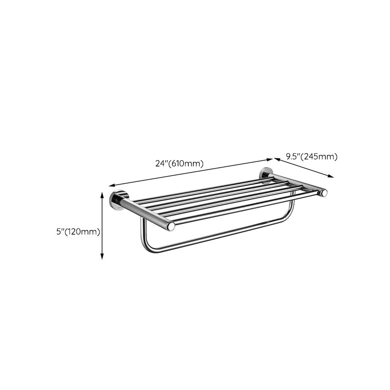 Modern Bathroom Hardware Bath Shelf Towel Bar Stainless Steel Bathroom Accessory Kit Clearhalo 'Bathroom Hardware Sets' 'Bathroom Hardware' 'Bathroom Remodel & Bathroom Fixtures' 'bathroom_hardware_sets' 'Home Improvement' 'home_improvement' 'home_improvement_bathroom_hardware_sets' 6568436