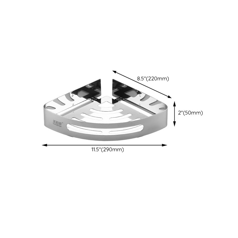 Modern Bathroom Accessory Kit Bath Shelf Paper Holder Silver Bathroom Hardware Clearhalo 'Bathroom Hardware Sets' 'Bathroom Hardware' 'Bathroom Remodel & Bathroom Fixtures' 'bathroom_hardware_sets' 'Home Improvement' 'home_improvement' 'home_improvement_bathroom_hardware_sets' 6568464