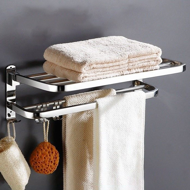 Modern Bath Hardware Set Paper Holder Bath Shelf Silver Bathroom Accessory Kit Clearhalo 'Bathroom Hardware Sets' 'Bathroom Hardware' 'Bathroom Remodel & Bathroom Fixtures' 'bathroom_hardware_sets' 'Home Improvement' 'home_improvement' 'home_improvement_bathroom_hardware_sets' 6568466