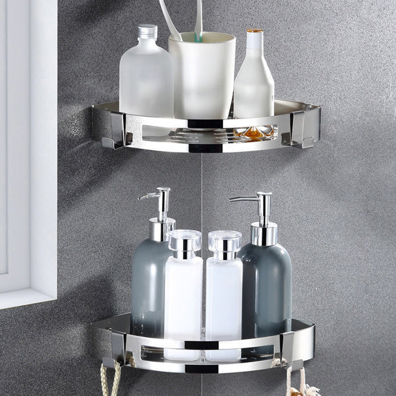 Modern Bath Hardware Set Paper Holder Bath Shelf Silver Bathroom Accessory Kit Clearhalo 'Bathroom Hardware Sets' 'Bathroom Hardware' 'Bathroom Remodel & Bathroom Fixtures' 'bathroom_hardware_sets' 'Home Improvement' 'home_improvement' 'home_improvement_bathroom_hardware_sets' 6568469