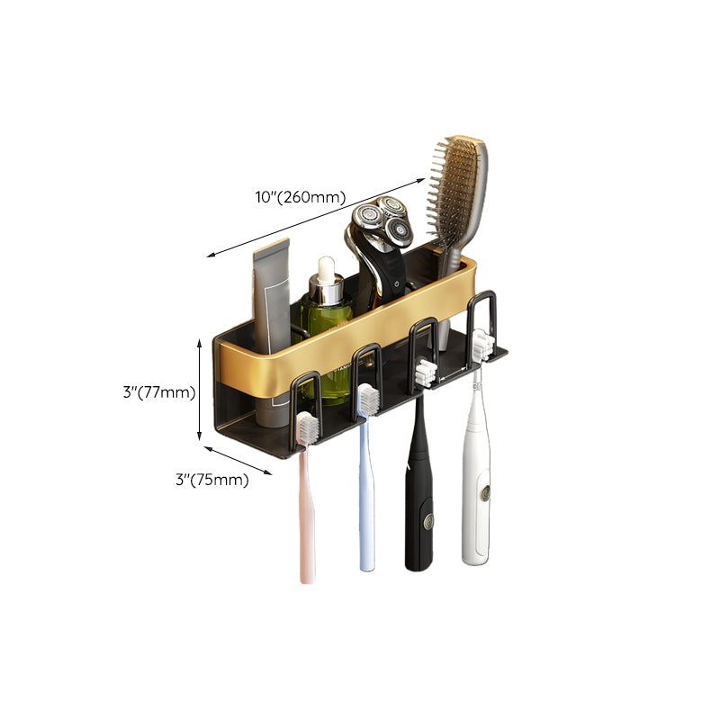 Modernism Bathroom Accessories Hardware Set Black & Golden Bath Shelf/Towel Bar Clearhalo 'Bathroom Hardware Sets' 'Bathroom Hardware' 'Bathroom Remodel & Bathroom Fixtures' 'bathroom_hardware_sets' 'Home Improvement' 'home_improvement' 'home_improvement_bathroom_hardware_sets' 6568512