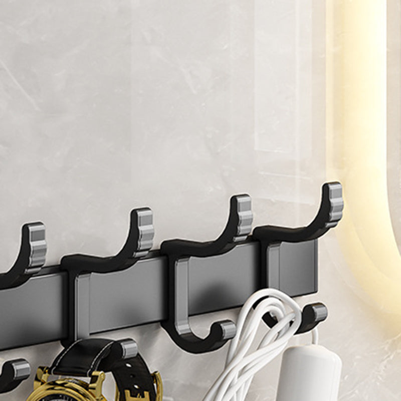 Black Aluminum Bathroom Accessory Set Modern Bath Shelf/ Towel Bar & Paper Holder Clearhalo 'Bathroom Hardware Sets' 'Bathroom Hardware' 'Bathroom Remodel & Bathroom Fixtures' 'bathroom_hardware_sets' 'Home Improvement' 'home_improvement' 'home_improvement_bathroom_hardware_sets' 6568541