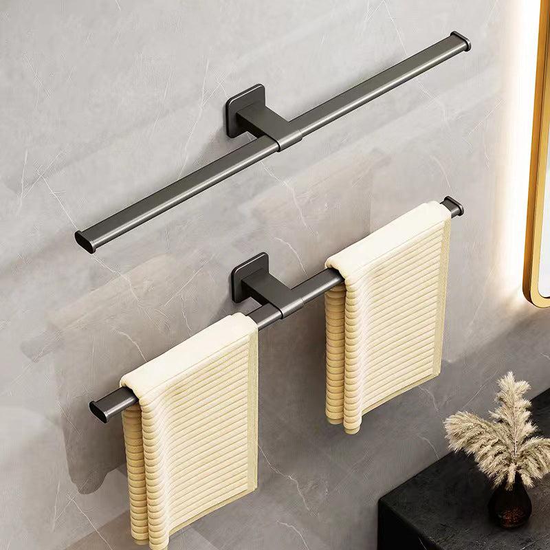 Contemporary Aluminum Bath Hardware Set Towel Bar Bathroom Hardware Clearhalo 'Bathroom Hardware Sets' 'Bathroom Hardware' 'Bathroom Remodel & Bathroom Fixtures' 'bathroom_hardware_sets' 'Home Improvement' 'home_improvement' 'home_improvement_bathroom_hardware_sets' 6568602