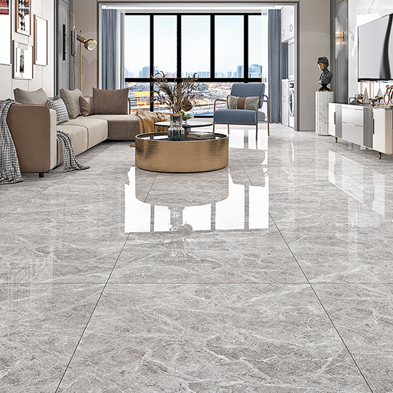 31.5" X 31.5" Square Tile Straight Edge Glazed Design Indoor Floor Tile Grey 9 Pieces Clearhalo 'Floor Tiles & Wall Tiles' 'floor_tiles_wall_tiles' 'Flooring 'Home Improvement' 'home_improvement' 'home_improvement_floor_tiles_wall_tiles' Walls and Ceiling' 6569447