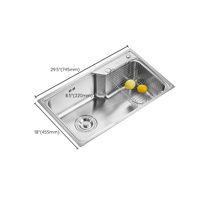 Modern Style Kitchen Sink Noise-cancelling Design Drop-In Kitchen Sink Clearhalo 'Home Improvement' 'home_improvement' 'home_improvement_kitchen_sinks' 'Kitchen Remodel & Kitchen Fixtures' 'Kitchen Sinks & Faucet Components' 'Kitchen Sinks' 'kitchen_sinks' 6577359