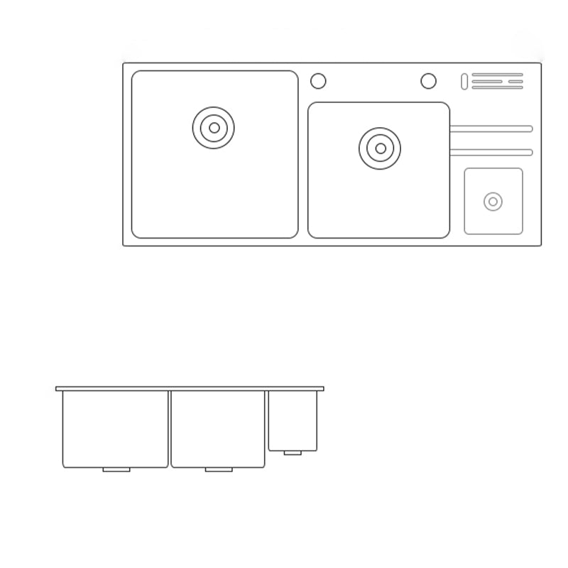 Modern Style Kitchen Sink Dirt Resistant Drop-In Sink with Drain Strainer Kit Clearhalo 'Home Improvement' 'home_improvement' 'home_improvement_kitchen_sinks' 'Kitchen Remodel & Kitchen Fixtures' 'Kitchen Sinks & Faucet Components' 'Kitchen Sinks' 'kitchen_sinks' 6577395